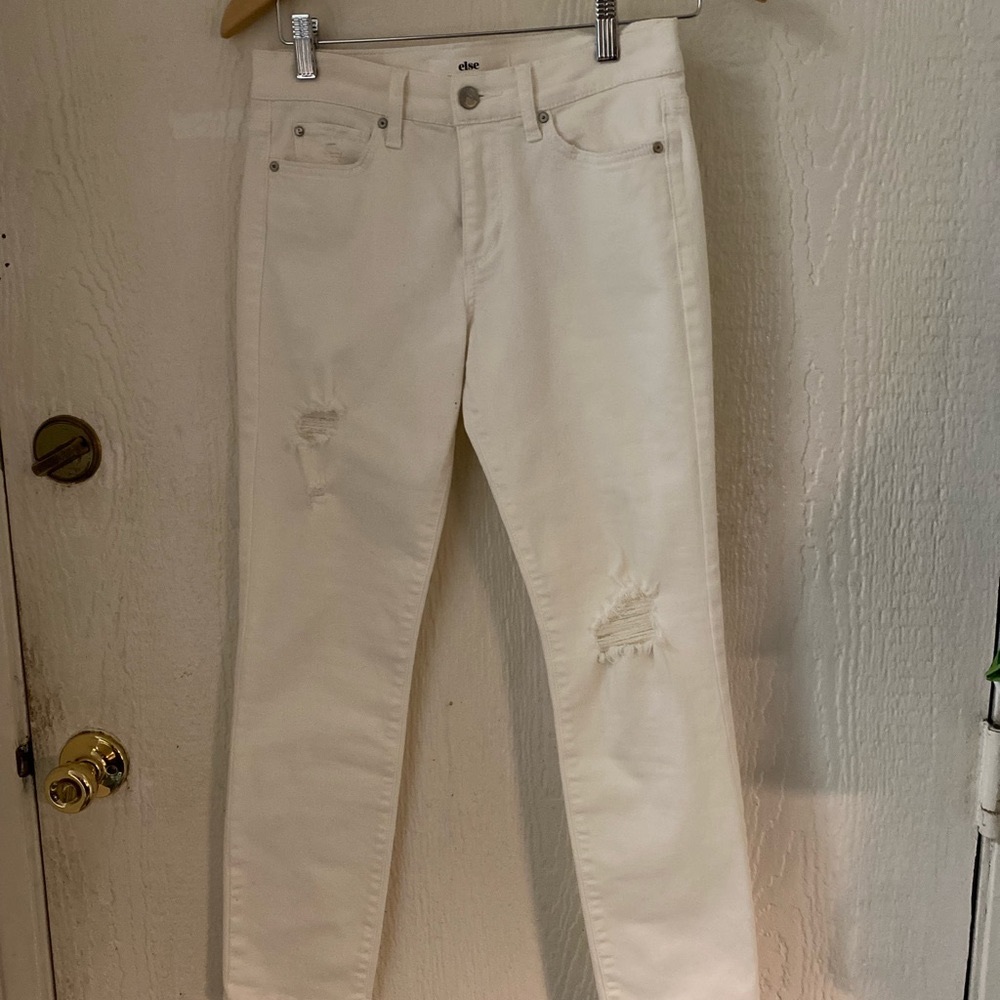 Else white distressed jeans waist 26" length 27"
